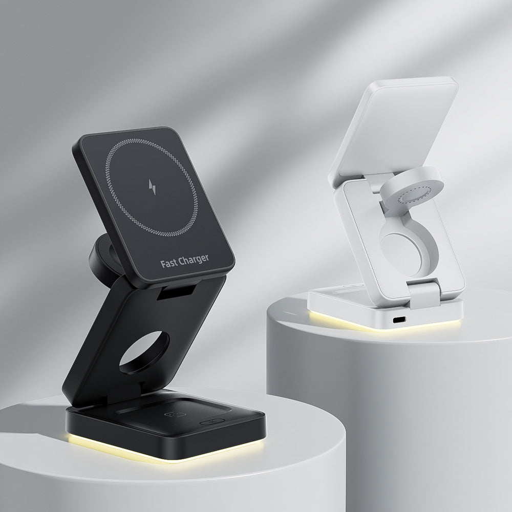 Station de Charge Sans Fil 3-en-1 Pliable – iPhone, Apple Watch & AirPods