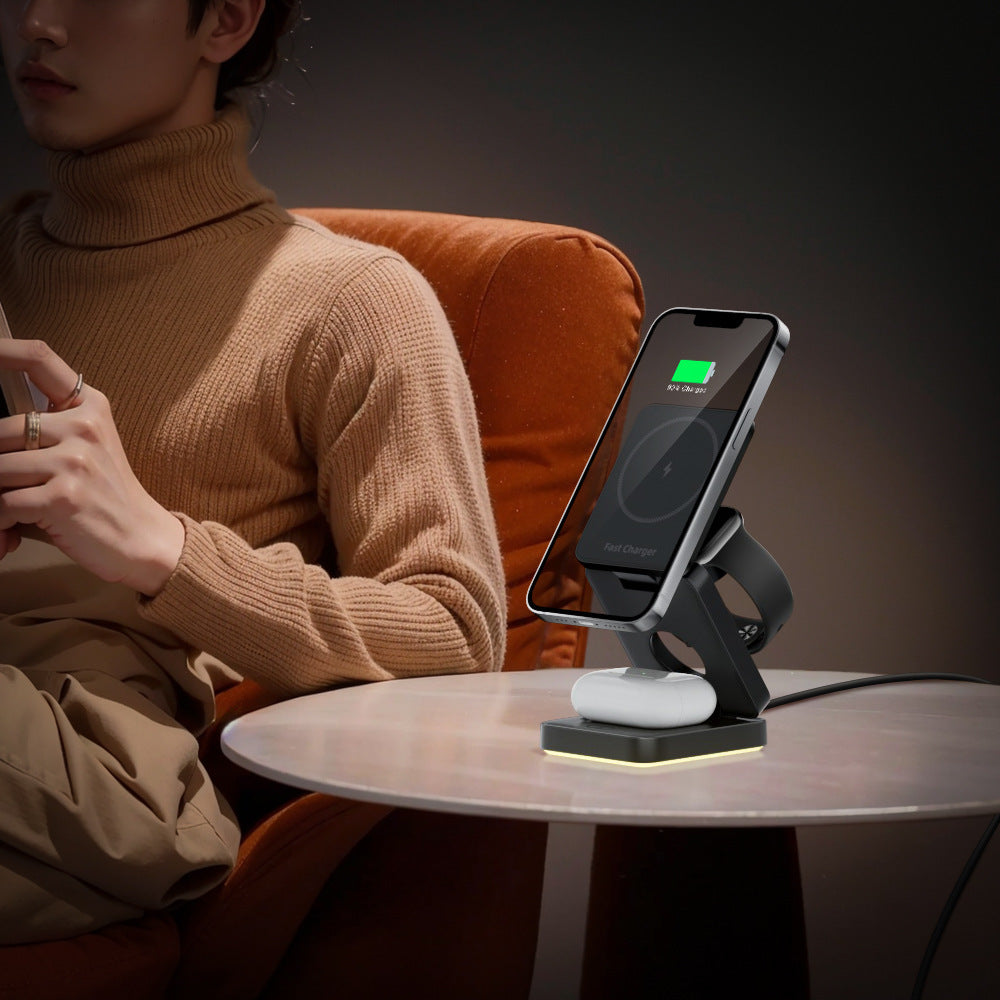 Station de Charge Sans Fil 3-en-1 Pliable – iPhone, Apple Watch & AirPods