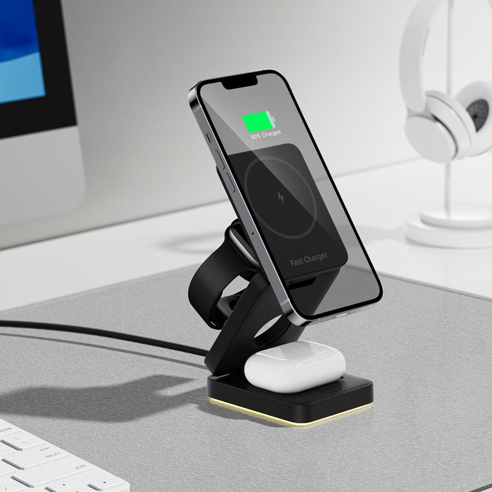 Station de Charge Sans Fil 3-en-1 Pliable – iPhone, Apple Watch & AirPods