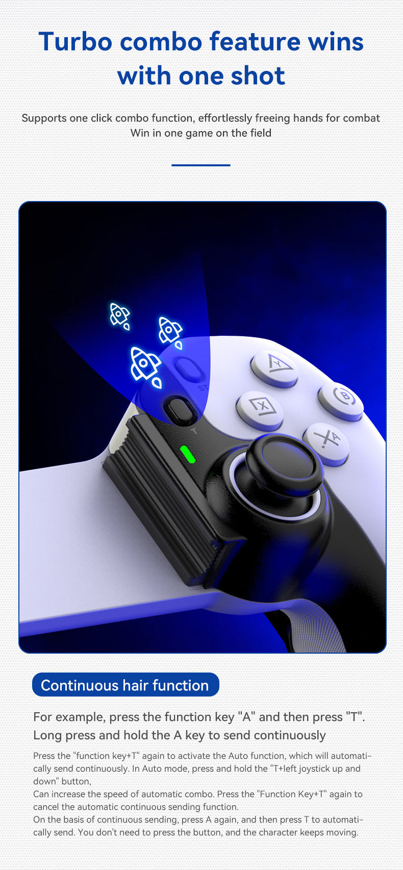 Manette Gaming D9 Premium Bluetooth,Turbo&Multi‑Plateforme