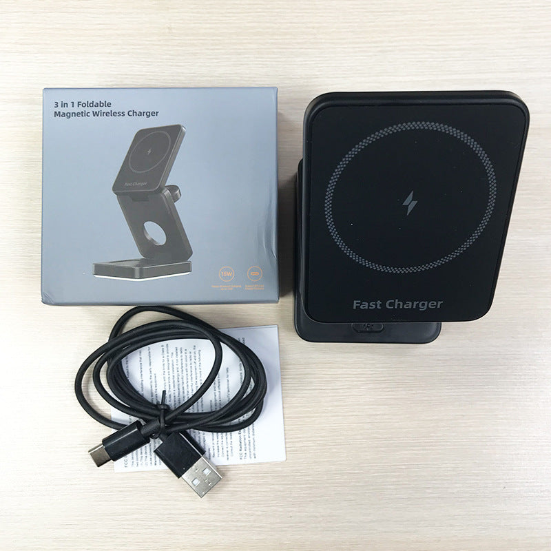 Station de Charge Sans Fil 3-en-1 Pliable – iPhone, Apple Watch & AirPods