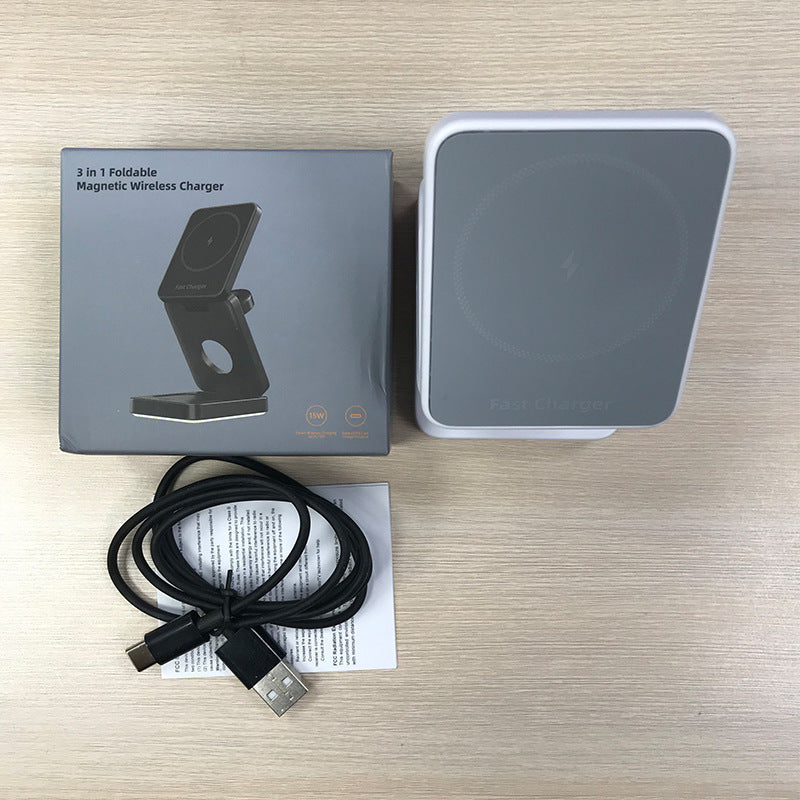 Station de Charge Sans Fil 3-en-1 Pliable – iPhone, Apple Watch & AirPods