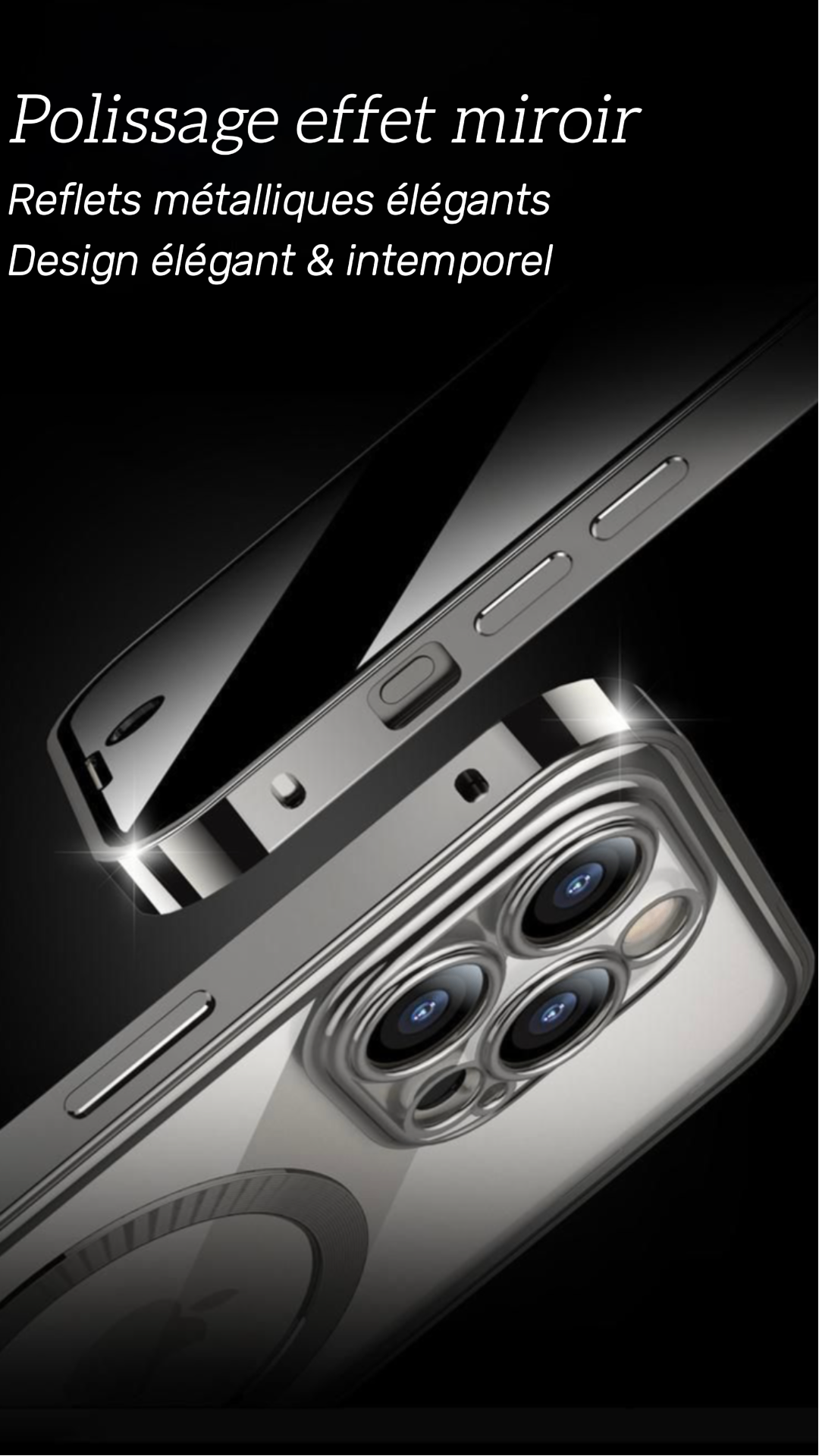 Coque Anti‑Espion Magnétique 360° – Double Face Métal & Verre