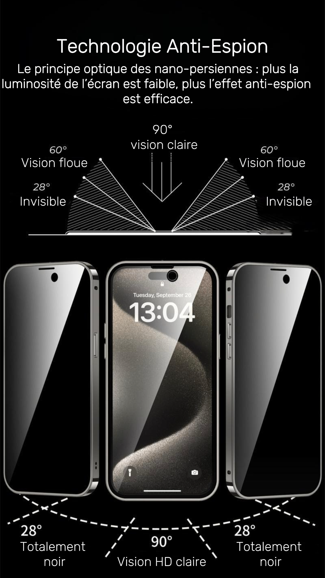 Coque Anti‑Espion Magnétique 360° – Double Face Métal & Verre