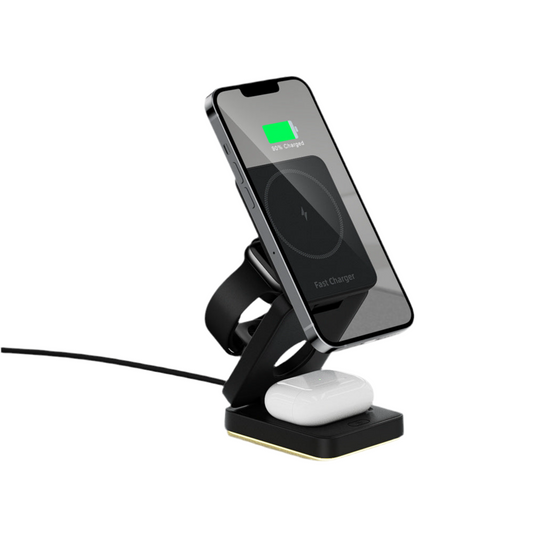 Station de Charge Sans Fil 3-en-1 Pliable – iPhone, Apple Watch & AirPods