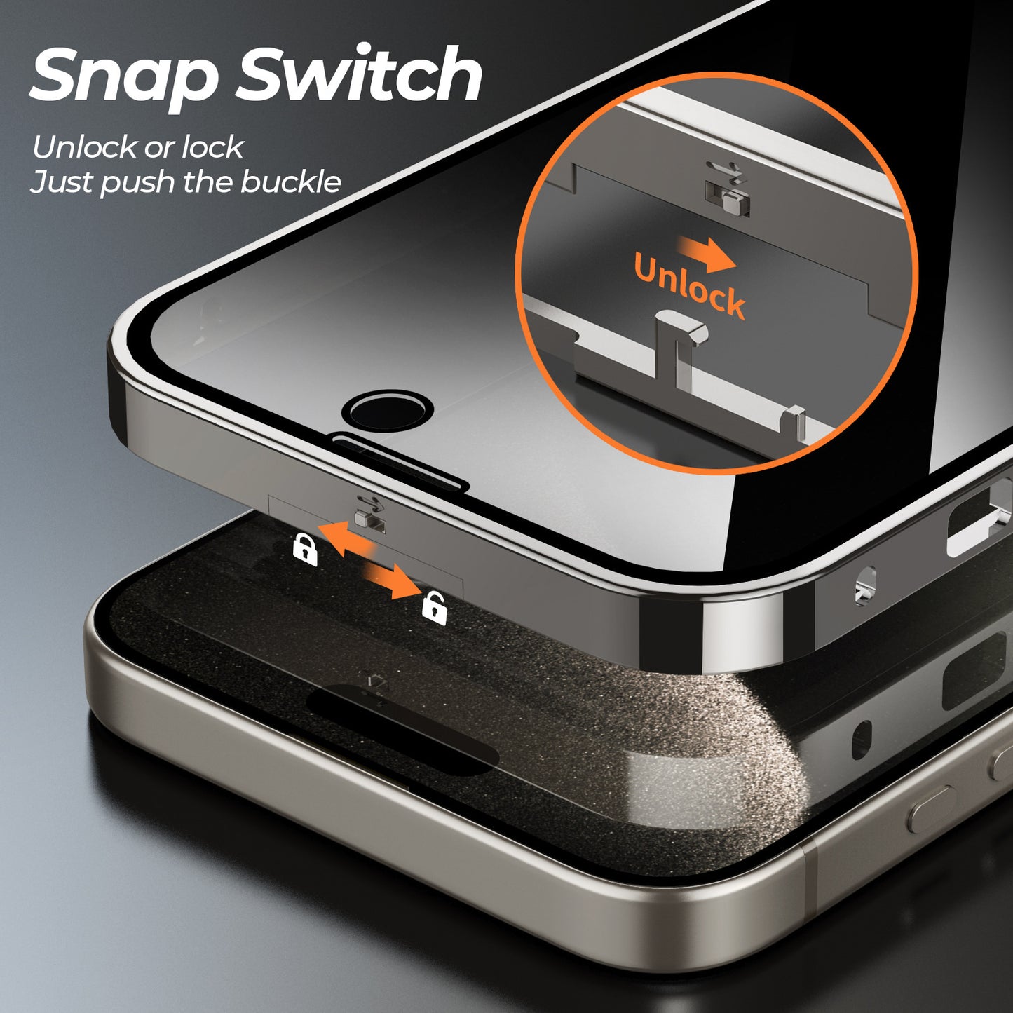Coque Anti‑Espion Magnétique 360° – Double Face Métal & Verre